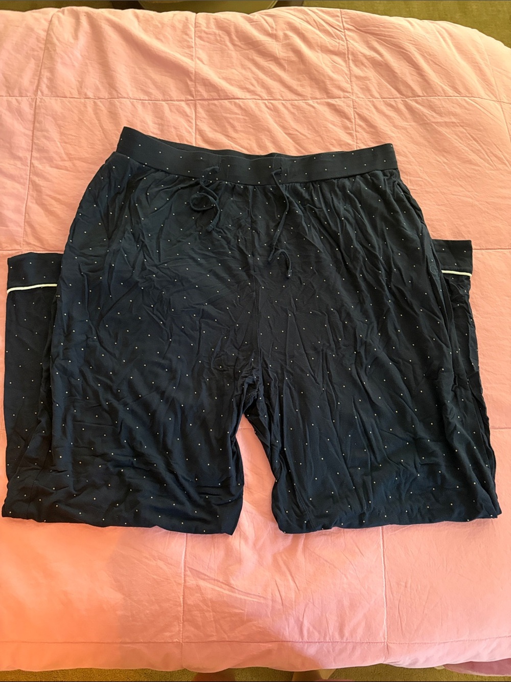Cozy Earth Extra Large Bamboo Pajama Pants Navy Mini Dot XL
